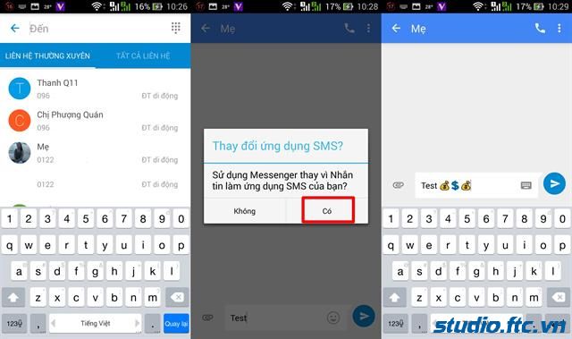 Chọn Google Messenger làm ứng dụng gửi/ nhận SMS, MMS mặc định